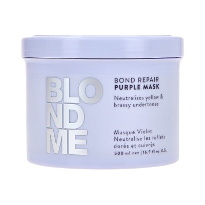 Schwarzkopf BlondMe Bond Repair Purple, Neutralizująca Maska do Włosów Siwych i Blond 500ml