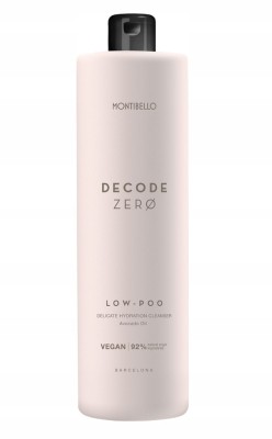 Montibello Decode Zero Low-Poo Shampoo, Delikatny Szampon Oczyszczający i Nawilżający Skórę i Włosy, 1000ml