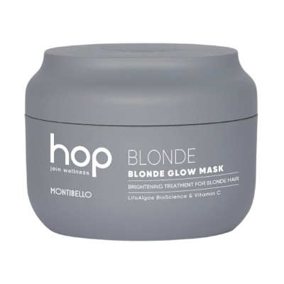 Montibello HOP Blonde Glow Mask, Maska Rozświetlająca i Neutralizująca Refleksy do Włosów Blond i Rozjaśnianych 200ml