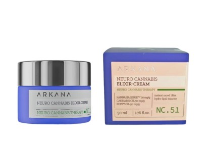 Arkana Neuro Cannabis Elixir-Cream, Krem, Eliksir z Olejem Konopnym do Wrażliwej i Alergicznej Skóry, 50ml