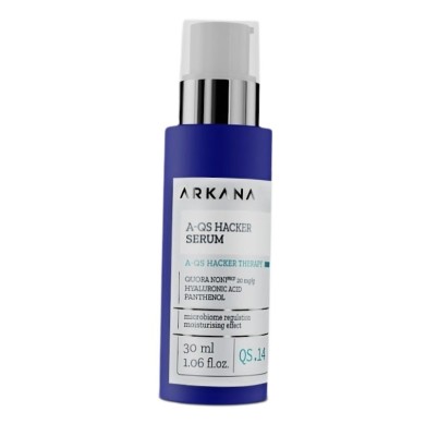 Arkana A-QS Hacker Serum, Serum Regulujący Mikrobiom Skóry, Oczyszcza Pory i Zmiany Trądzikowe, 30ml