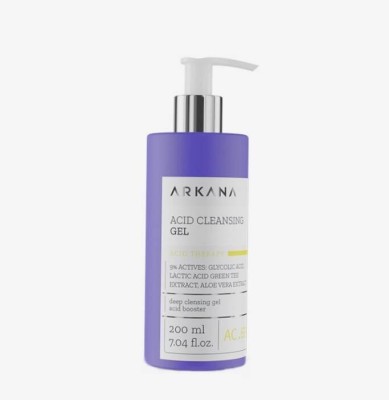 Arkana Acid Cleansing Gel, Oczyszczający Żel z Kwasami, Rozjaśnia i Wypłyca Zmarszczki, 200ml