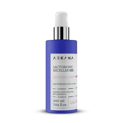 Arkana Lactobionic Micellar Gel, Oczyszczający Żel Mcelarny z Kwasem Laktobionowym, 200ml