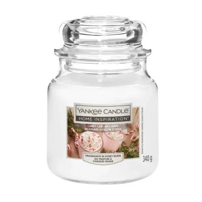 Yankee Candle Candy Cane Milkshake, Średnia Świeca Zapachowa, 340g
