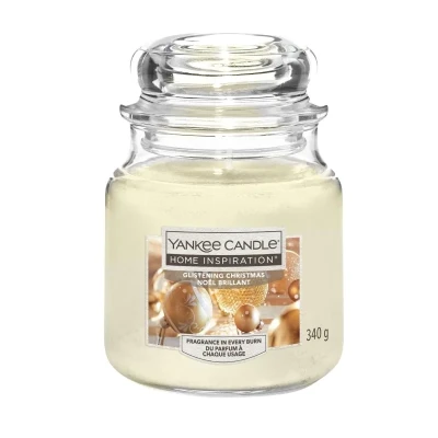 Yankee Candle Glistening Christmas, Świąteczna Średnia Świeca Zapachowa 340g