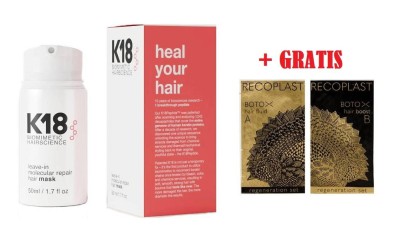 K18 Leave-in Molecular Repair Hair Mask Profesjonalna Molekularna Maska do Włosów Bez Spłukiwania 50ml + GRATIS Recoplast Botox 2x12ml