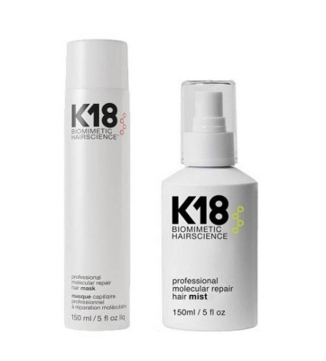 K18 Molecular Repair Hair Mask, Mist Profesjonalna Molekularna Maska i Mgiełka do Włosów Zestaw 2x 150ml