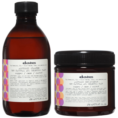 Davines Alchemic Copper Szampon Odżywka Podkreślająca Kolor Włosów Rudych 2x250ml