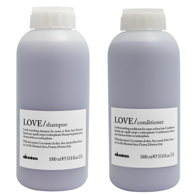Davines Essential Love Smooth Szampon Odżywka Wygładzająca Włosy Puszące się 2x1000ml