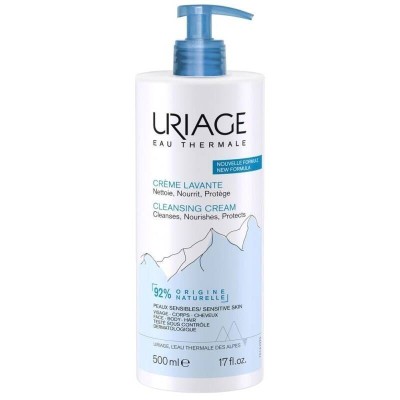 Uriage Cleansing Cream, Kremowy Żel Oczyszczający do Ciała, Zmiękcza i Nawilża Skórę, 500ml