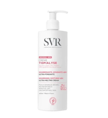 SVR Topialyse Cream, Odżywczy Krem do Twarzy i Ciała, Skóra Wrażliwa i Sucha, 400ml