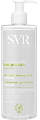SVR Sebiaclear Micellar Water, Oczyszczający Płyn Micelarny, Skóra Mieszana i Tłusta, 400ml