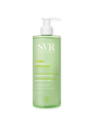 SVR Nouveau-New Gel Moussant Sebiaclear Gluconolactone+Salicylic Acid, Żel do Mycia Twarzy i Ciała, 400ml