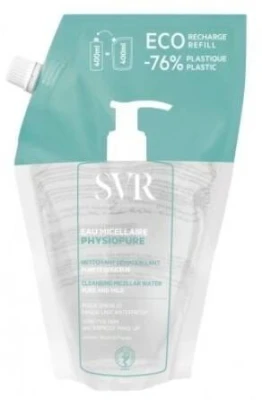 SVR PHYSIOPURE Eau Micellaire, Woda Micelarna Do Oczyszczania Twarzy, Skóra Wrażliwa, Uzupełnienie, 400ml