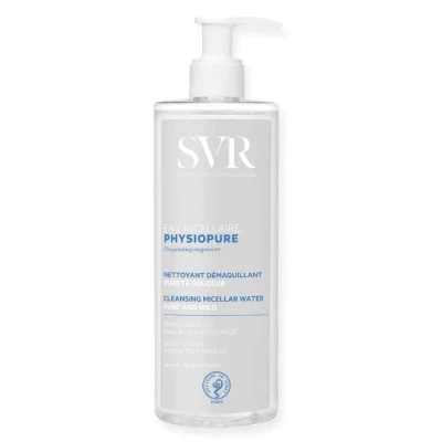 SVR Physiopure Pure & Mild Cleansing Micellar Water, Oczyszczająca Woda Micelarna do Mycia Twarzy do Wrażliwej Skóry, 400ml