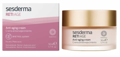 Sesderma RETI-AGE Anti-Aging Cream, Krem Przeciwstarzeniowy z Retinolem i Kwasem Hialuronowym, 50ml