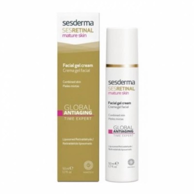 Sesderma SesRetinal Global Antiaging Gel Cream, Żel-Krem Przeciwstarzeniowy do Twarzy z Kwasami, 50ml