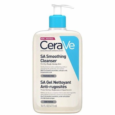 CeraVe SA Smoothing Cleanser, Żel do Mycia Twarzy i Ciała, Odżywia i Wygładza Skórę, 473ml