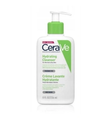 CeraVe Hydrating Cleanser, Nawilżająca Emulsja do Mycia Twarzy i Ciała do Suchej Skóry, 236ml