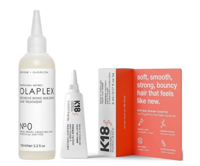 Olaplex No.0 Intensive Bond Builder Kuracja Odbudowująca i Wzmacniająca włosy, 155ml + K18 Molekularna Maska do Włosów Bez Spłukiwania 5ml
