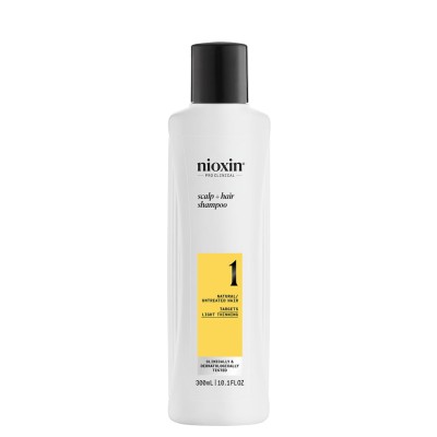 Nioxin Pro Clinical 1 Scalp + Hair Shampoo, Szampon do Lekko Przerzedzonych Włosów Farbowanych 300ml