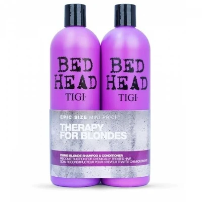 Tigi Bed Head Dumb Blonde Szampon Odżywka Rekonstruktor do Włosów Blond 2x 750ml