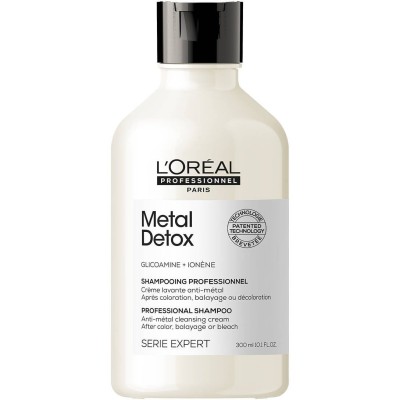 L'Oreal Metal Detox Szampon z Glikoaminą do Włosów Farbowanych i Zniszczonych, Usuwa Cząsteczki Metali Ciężkich z Włókna Włosa, 300ml