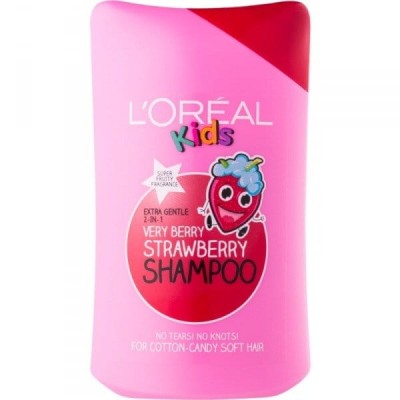 L'Oreal Kids Extra Gentle 2-In-1 Very Berry Strawberry Shampoo Odżywczy Szampon dla Dzieci 250ml