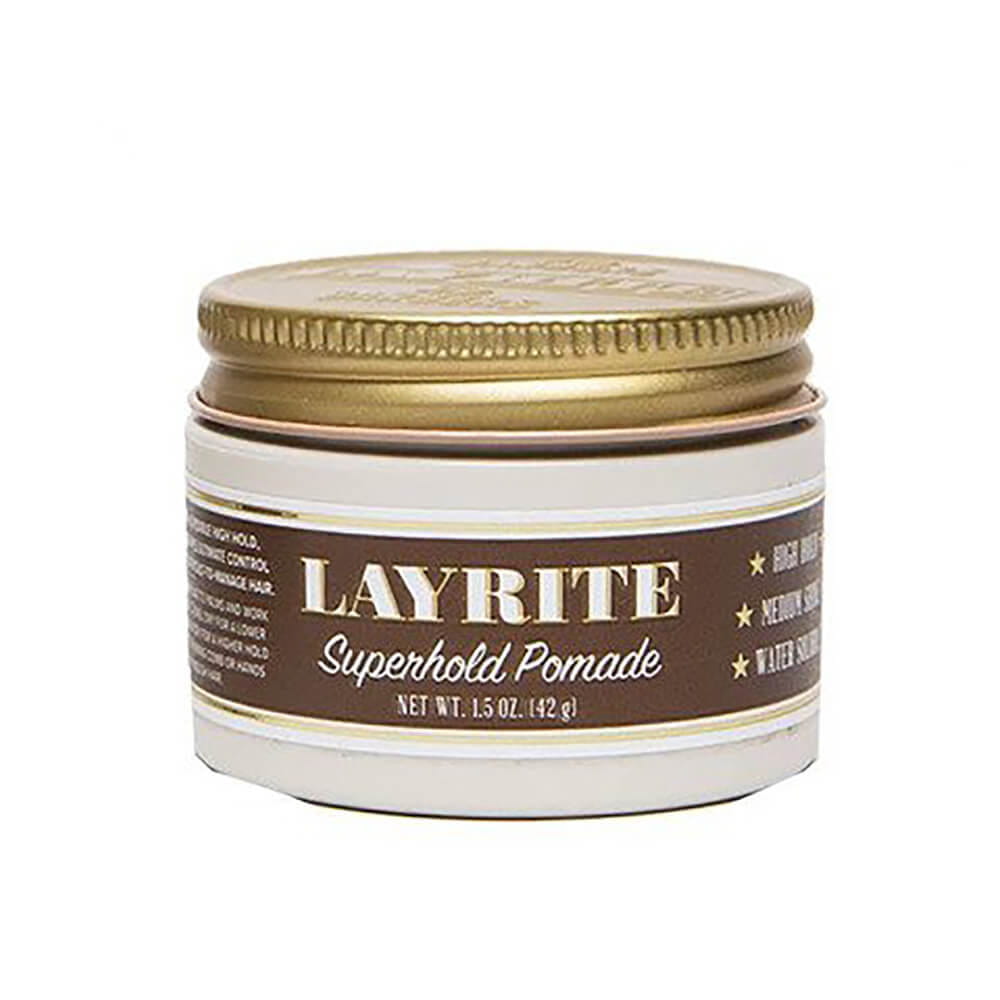 Помада для волос Layrite Superhold Pomade очень сильной фиксации, средний блеск, 42 г