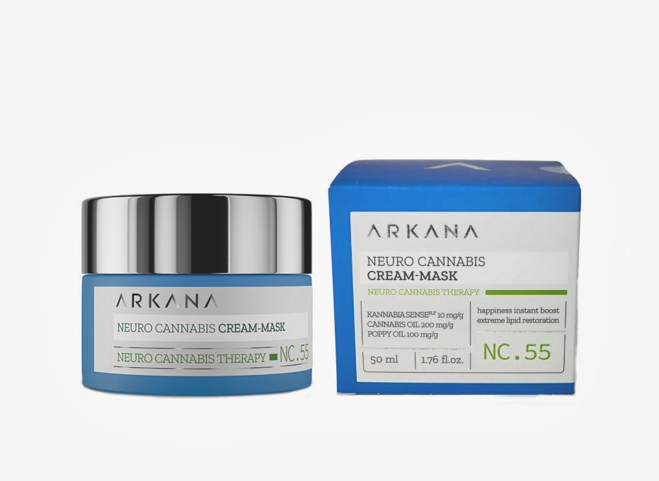 Ночная крем-маска для лица Arkana Neuro Cannabis Cream-Mask, увлажняющая, успокаивающая, 50 мл