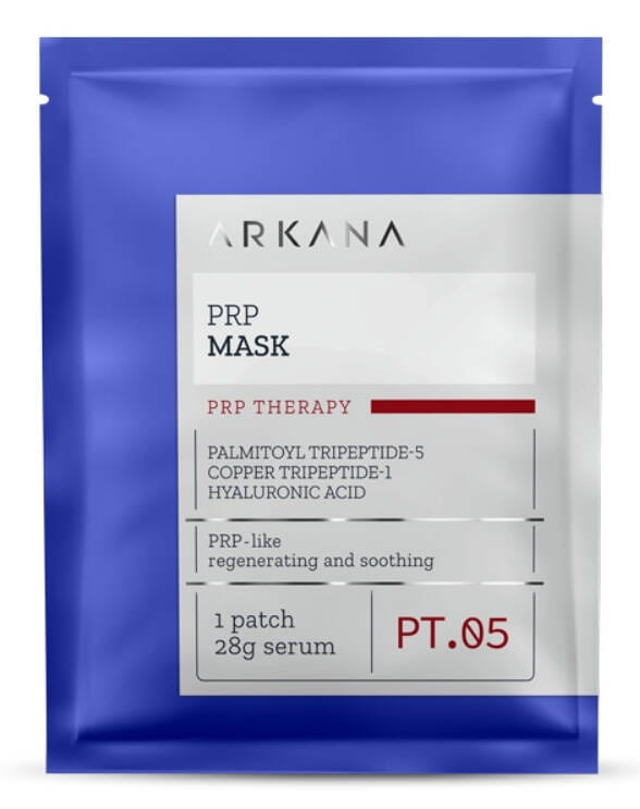 Тканевая маска для лица Arkana PRP Mask увлажняющая, восстанавливающая, для сухой и зрелой кожи, 28 г