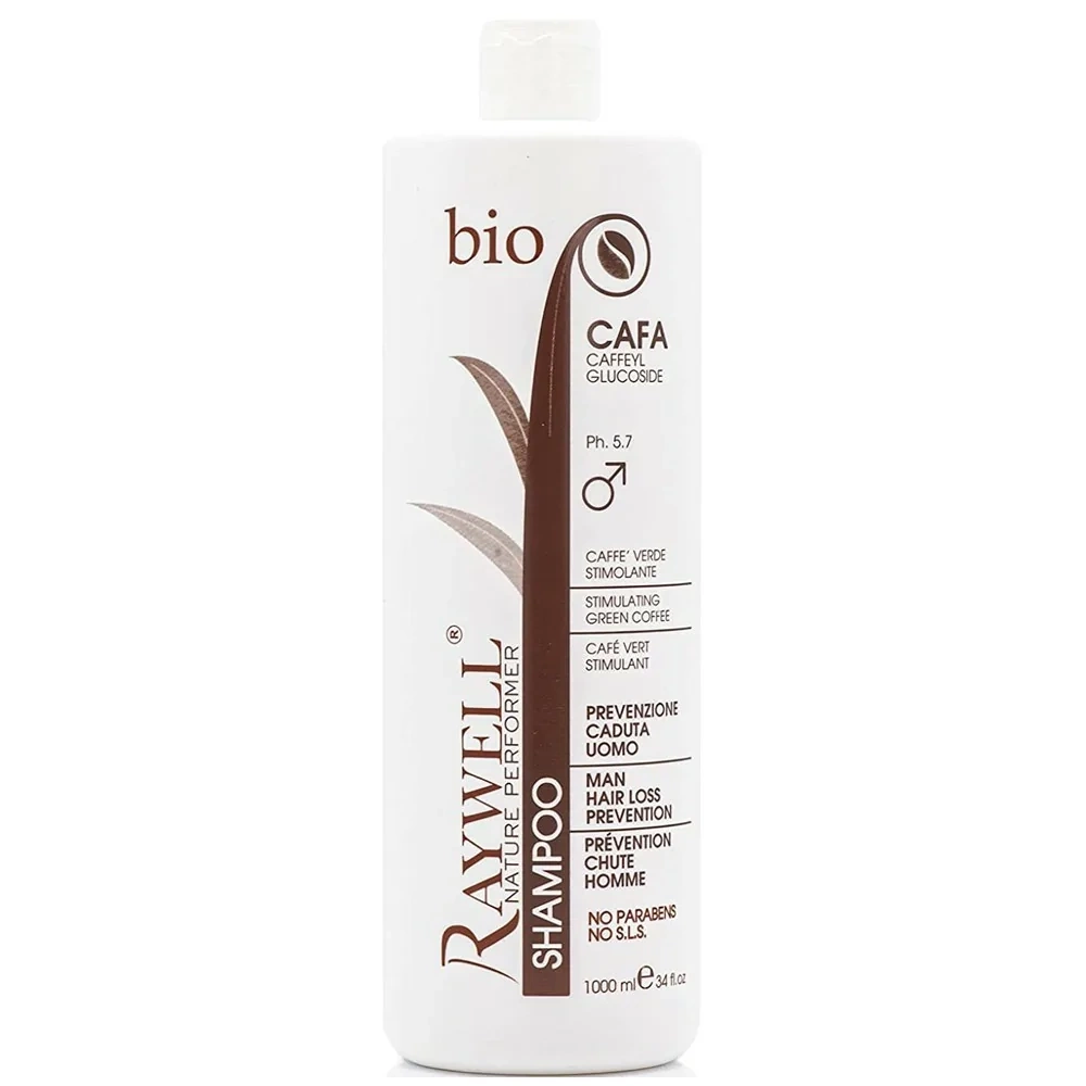 Шампунь для мужчин Raywell Nature Bio Cafa против выпадения волос, с зелёным кофе, 1000 мл