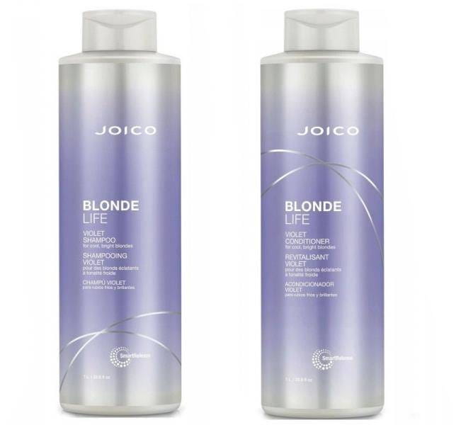Набор: оттеночный шампунь и кондиционер Joico Blonde Life Violet для светлых волос, 1000 мл