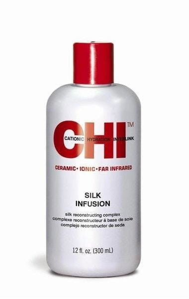 Несмываемый шёлк для волос CHI Silk Infusion восстанавливающий, с термозащитой, для повреждённых волос, 355 мл